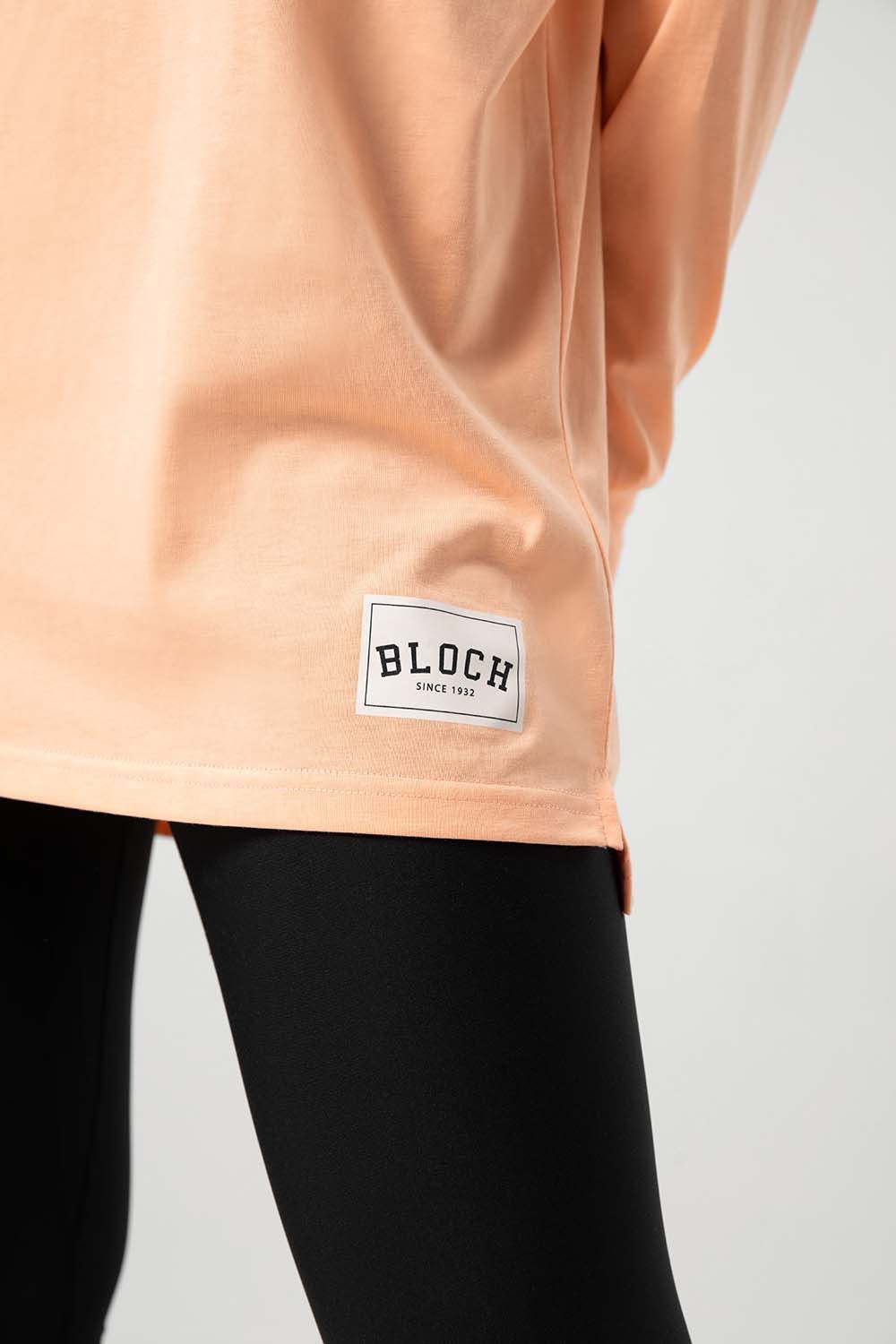 Ladies Bloch Print Oversized Long Sleeve Tee