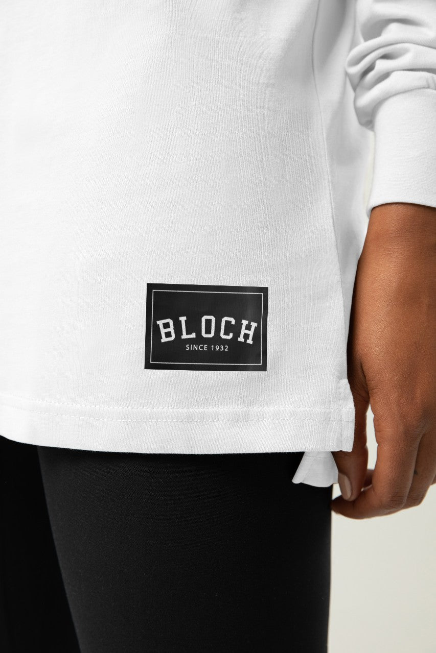 Ladies Bloch Print Oversized Long Sleeve Tee