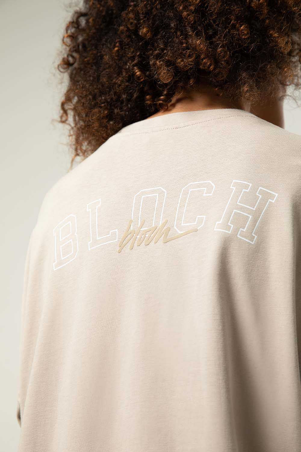 Ladies Bloch Print Oversized Long Sleeve Tee